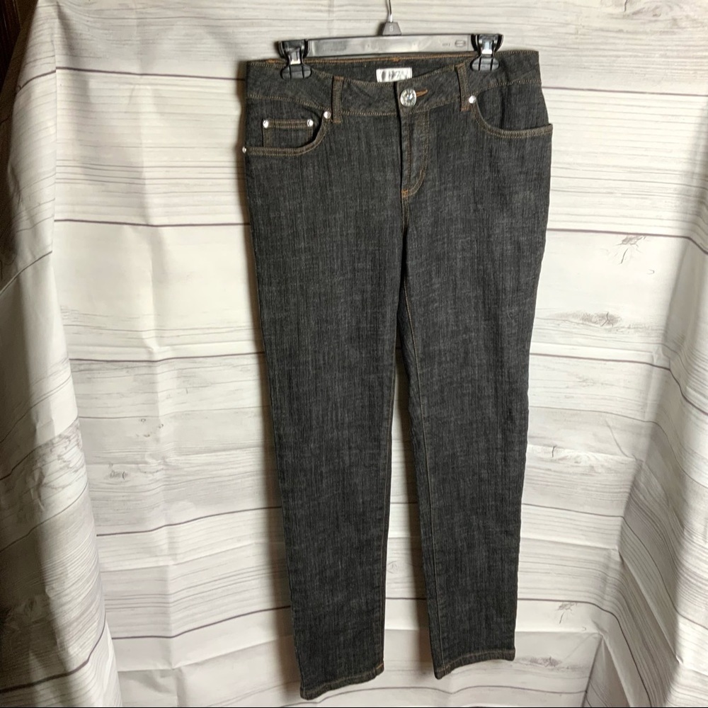 Metro 7 Black Jeans w Clear Gem Rivets Wm 6